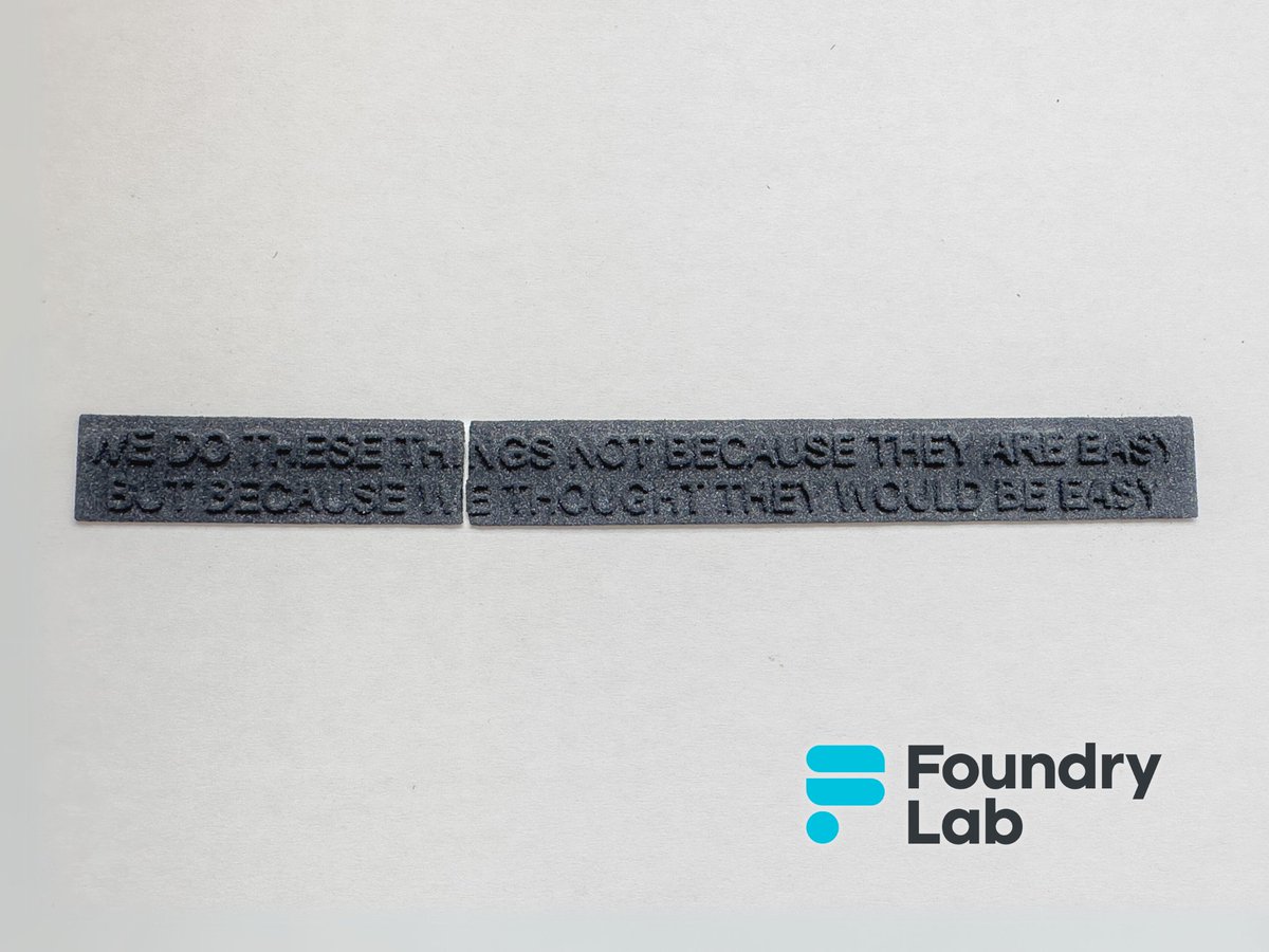 FoundryLab_'s tweet photo. Redefining Casting: The biggest innovation in 150 years Easy, right?

Pushing the limits of what’s possible is never easy. This tiny test print just 1.3mm thin and 180mm long was designed to showcase the insane detail achievable with our Printer. 

And it did… till it snapped https://t.co/Q5YTM95L8A