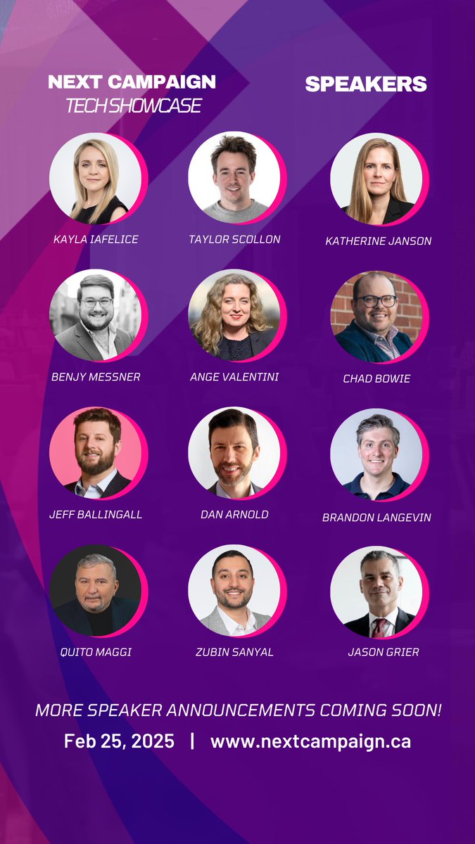 Technology is changing the game for political campaigns. Our lineup of expert speakers will be breaking it all down and examining how to run a successful campaign in 2025 and beyond. More speakers to be announced soon!

🎟️ Get your tickets now: nextcampaign.ca