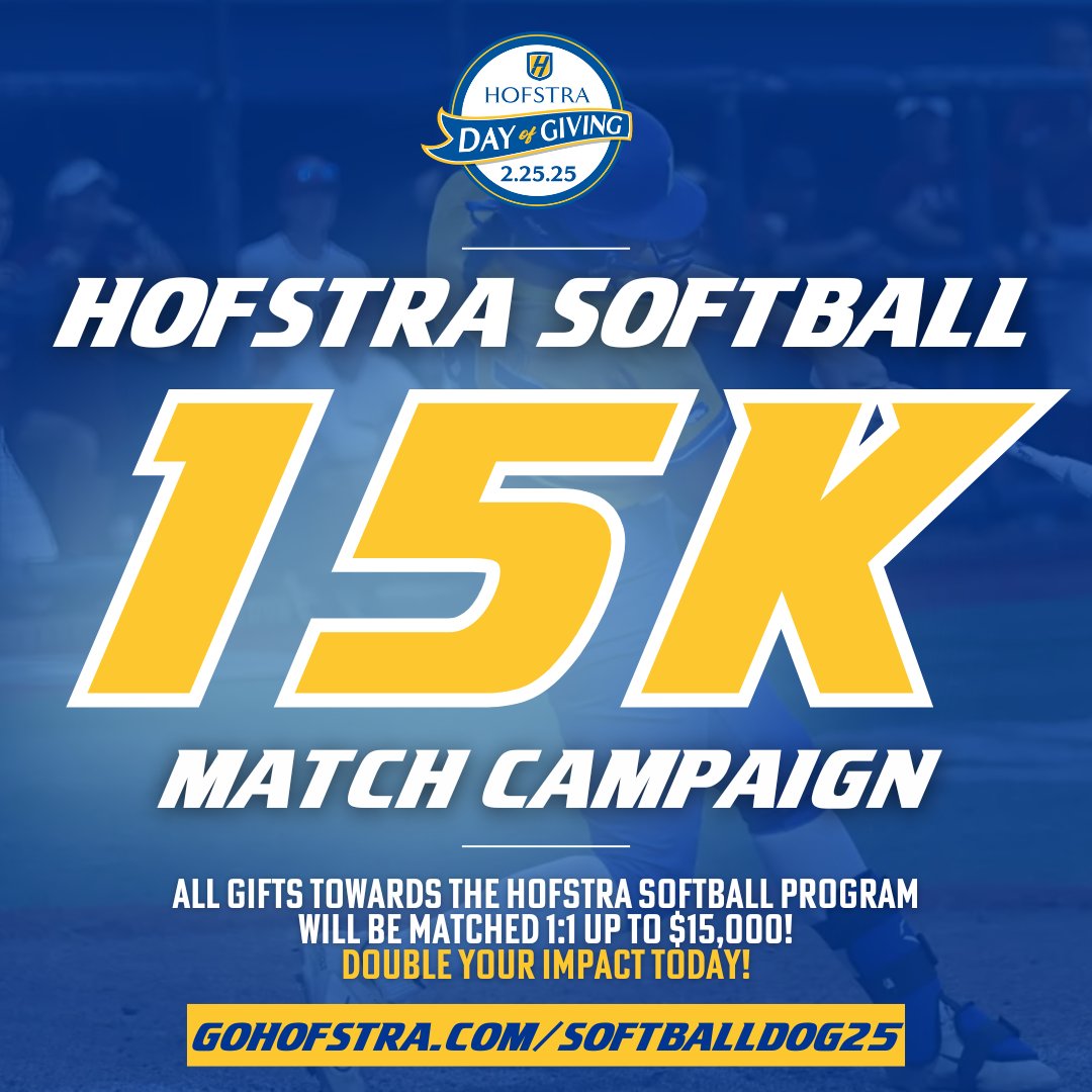 We are TWO WEEKS out from #Hofstra Day of Giving. We invite you to take advantage of this incredible and generous gift matching opportunity and double your impact!

#PrideOfLI