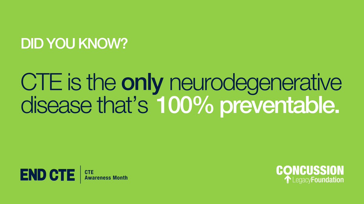 Concussion Legacy Foundation (@concussionlf) on Twitter photo Prevention is everything when it comes to CTE because it's an environmentally caused disease.
In 2023, CLF and <a href="/bu_cte/">Boston University CTE Center</a> published the first ever CTE Prevention Protocol, a simple playbook with recommendations for reducing the number and severity of head impacts proven to cause Prevention is everything when it comes to CTE because it's an environmentally caused disease.
In 2023, CLF and <a href="/bu_cte/">Boston University CTE Center</a> published the first ever CTE Prevention Protocol, a simple playbook with recommendations for reducing the number and severity of head impacts proven to cause