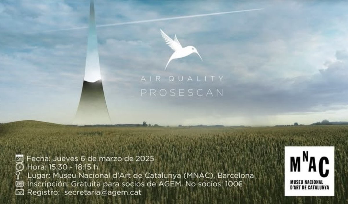 Prosescan's tweet photo. 📢 AIR QUALITY PROSESCAN en el MNAC 🎨🏛

El 6 de marzo participamos en la 74ª Jornada Técnica de AGEM en el Museu Nacional d’Art de Catalunya para hablar sobre ionización bipolar y edificios saludables. 🌿🏢 #IAQ #EdificiosSaludables #MNAC #airqualityprosescan #Sostenibilidad https://t.co/b2KQhQk1x2