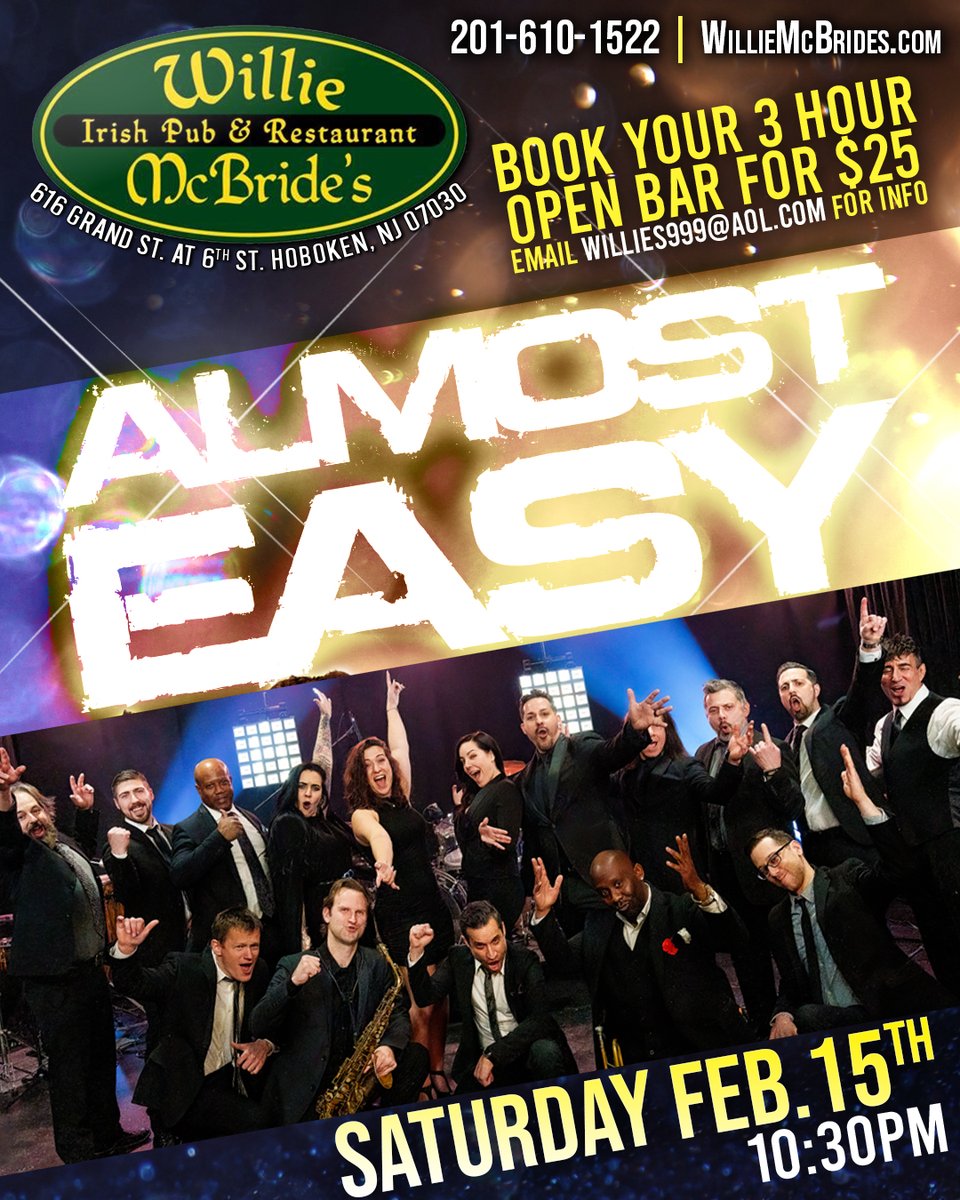 Willie McBrides Hoboken - This Saturday Night! - mailchi.mp/3f5a89bff28c/0…