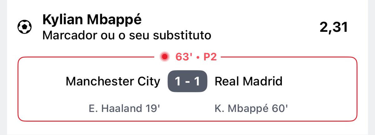 A mim carimbou-me uma odd maior