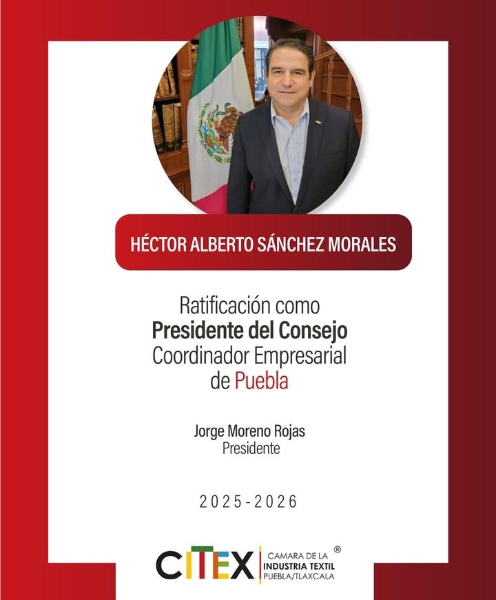 #Empresas #Empresarios #Empresarias #Negocios #Noticias #VidaEmpresarial

Ratifican a <a href="/HectorASanchezM/">Héctor A. Sánchez M</a> como presidente del Consejo Coordinador Empresarial de Puebla #CCE, para el periodo 2025-2026.

📷: <a href="/CCEPuebla/">CCE Puebla</a>/ <a href="/CitexPresidente/">Gustavo Lezama</a>