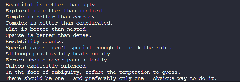 elisa_codes25's tweet image. D12 - #30NitesOfCode 
Zen of Python 🐍 
#CodedexZenOfPython @codedex_io 
#python #juniordev #pythonlearning #Codedex