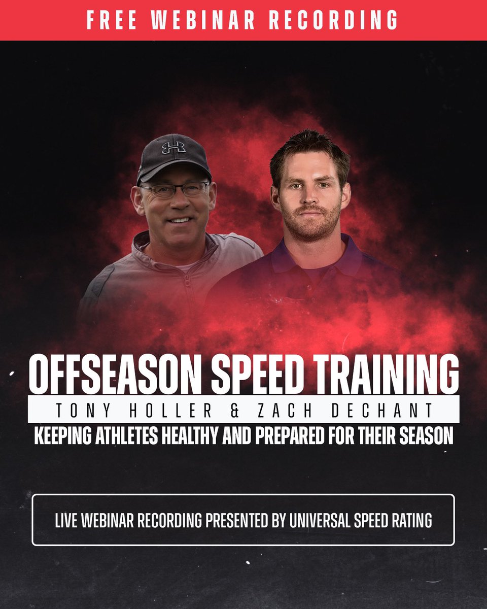 Zach Dechant (@zachdechant) on Twitter photo If you missed last week here’s another chance to get free access to <a href="/pntrack/">Tony Holler</a> and my thoughts on all things speed development.
universalspeedrating.com/offseason-webi… If you missed last week here’s another chance to get free access to <a href="/pntrack/">Tony Holler</a> and my thoughts on all things speed development.
universalspeedrating.com/offseason-webi…