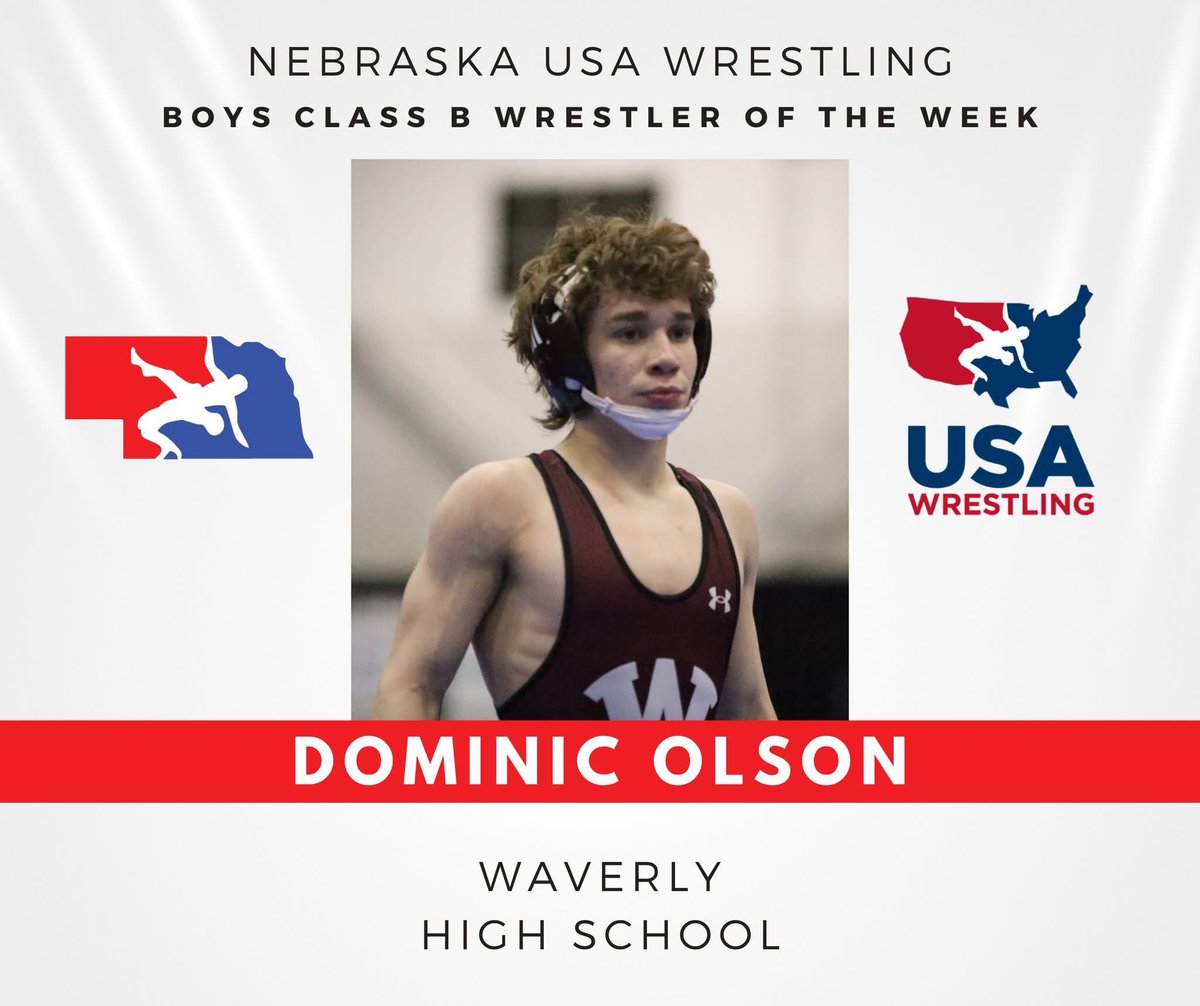 Big congrats to Dominic Olson of Waverly HS, your NEUSAW Class B Boys Wrestler of the Week! The freshman went undefeated at State Duals, and with a dominant 15-6 win over #2 Gavin Ourada, he proved he deserves his #1 ranking at 113 lbs.