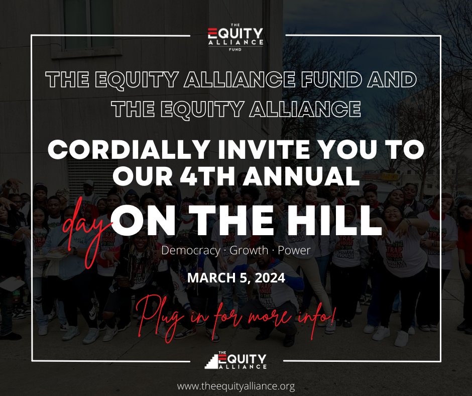 The Equity Alliance Fund (@teaf_votes) on Twitter photo Join us for <a href="/EquityAlliance1/">The Equity Alliance</a> and The Equity Alliance Fund for our annual Day on the Hill, where Black Tennesseans and allies come together to amplify our voices, discuss key issues, and influence policy at the State Capitol.
Sign up today! secure.everyaction.com/q4hCATQ4EEiXM8… Join us for <a href="/EquityAlliance1/">The Equity Alliance</a> and The Equity Alliance Fund for our annual Day on the Hill, where Black Tennesseans and allies come together to amplify our voices, discuss key issues, and influence policy at the State Capitol.
Sign up today! secure.everyaction.com/q4hCATQ4EEiXM8…