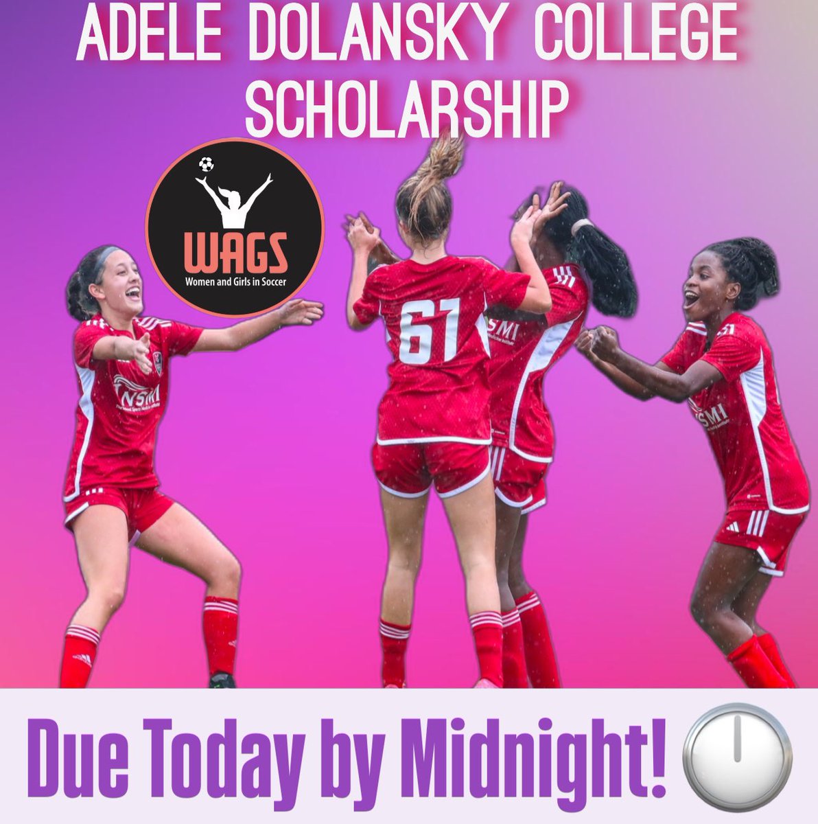 WAGS Adele Dolansky
Scholarship Applications - Due Today 
Tuesday February 11th, 2025 at midnight!
WAGS awards $40,000 -
(4) $10,000 college scholarships every single year to empower female athletes.
WAGS Tournament Funds this incredible program. Your support of WAGS
Tournament