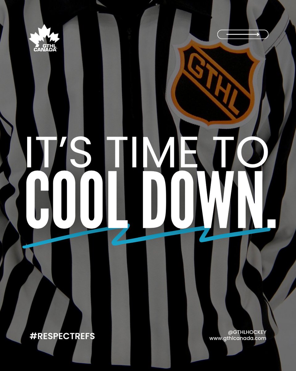 GTHLHockey's tweet image. It's time to cool down.

The GTHL commends the @SeattleKraken, @KrakenIceplex, and the Jr. Kraken community. In support, we're challenging our players, coaches, and spectators to participate in the Cool Down Challenge and show how they #RespectRefs. ⚫️⚪️
