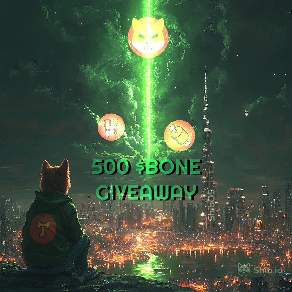 500 $BONE Giveaway!

Want to win? Here’s how:
✅ Like
✅ Retweet
✅ Follow <a href="/treatsforShib/">Shiba Inu Treat</a> <a href="/playwithshib/">PlayWithShib</a> <a href="/mvshib/">Shib - The Metaverse</a> and ME <a href="/Shibizens/">Shibarium | SHIB.IO</a> 

🎨 Drop your original artwork ( haha AI made!) in the comments with  hashtag #ShibOs!
(Must include Shib logos—the more, the merrier!)

Let’s see