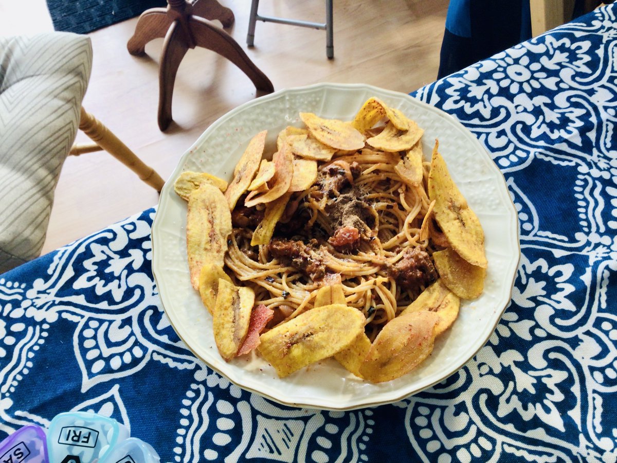 20250204 Spaghetti with Mexican Banana Chips on a Snowy Day II