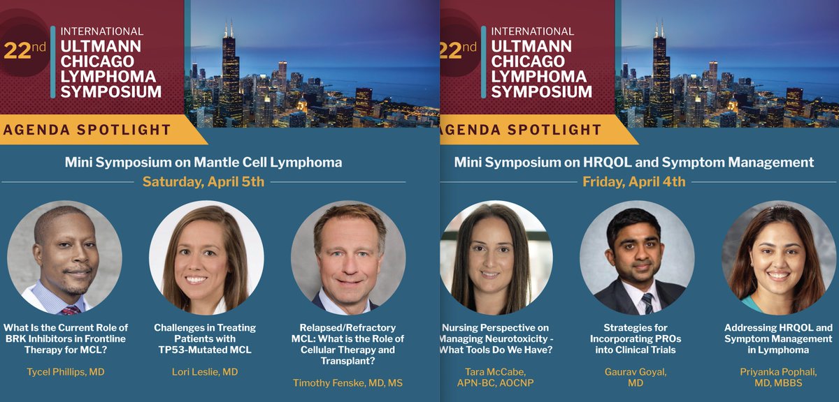 DrAEvens's tweet image. 🚨🚨Join us in Chicago, April 4 &amp;amp; 5 for the 22nd Annual International Ultmann Chicago Lymphoma Symposium (bioascend.com/chicago-lympho…).

➡️➡️In addition to "Mini-Symposiums" on #DLBCL, Mantle cell, #HRQL &amp;amp; #Genomic Diagnostics, we're thrilled to have Dr Nancy Bartlett as our Keynote!