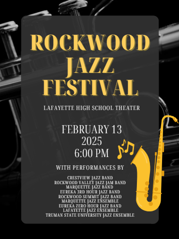 Lafayette Band (@lafayettebands) on Twitter photo The annual Rockwood Jazz Festival is this Thursday, February 13 at 6 pm in the Lafayette Theater.
Admission is free!
<a href="/rockwoodschools/">Rockwood School Dist</a> The annual Rockwood Jazz Festival is this Thursday, February 13 at 6 pm in the Lafayette Theater.
Admission is free!
<a href="/rockwoodschools/">Rockwood School Dist</a>