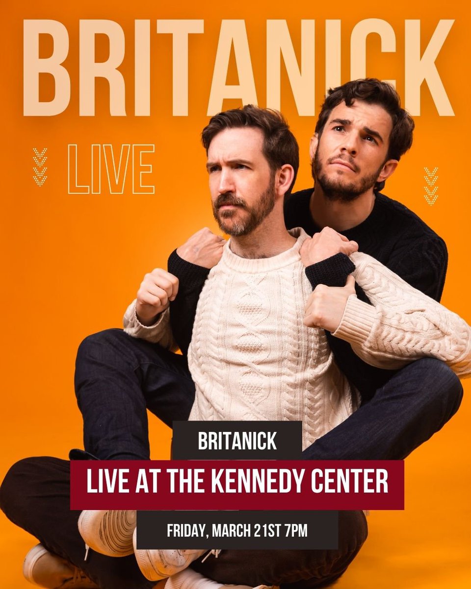 DC! Come see BriTANicK perform our woke show at the Kennedy Center! March 21st!

Tix in bio
<a href="/BriTANicK/">BriTANicK</a> <a href="/KennCenter/">Kennedy Center</a>