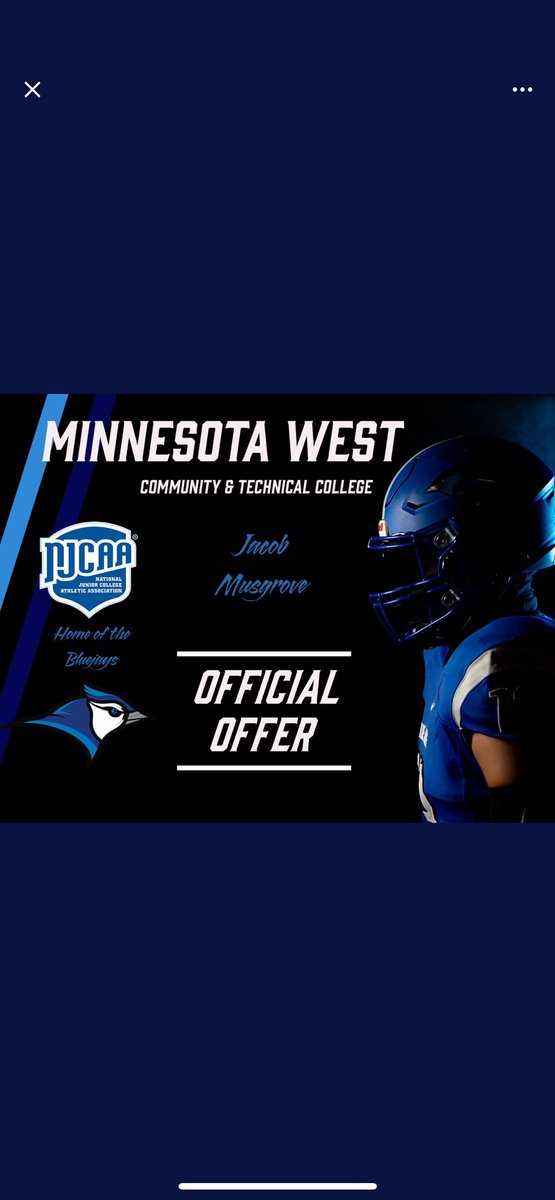 Jacobmusgrove06's tweet photo. Blessed to receive an offer from Minnesota west @McCoraChristian @_VRHS_Football @coachMJ_ @NwGaFootball @NLACoachPetway @BlakeT6849 @SoutheastElite_ @FBCoachPineda @CoachBarron_ https://t.co/xbXqKxf2R2