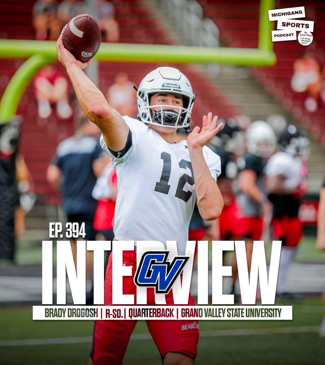 Episode 394: Interview with Gvsu Qb Brady Drogosh:

Brady and I talked about how he started playing quarterback and when he started to take it seriously. We also talked about his experience at the Elite 11 camp and finding his way to Gvsu after Cincinnati!
open.spotify.com/episode/1gkFZh…