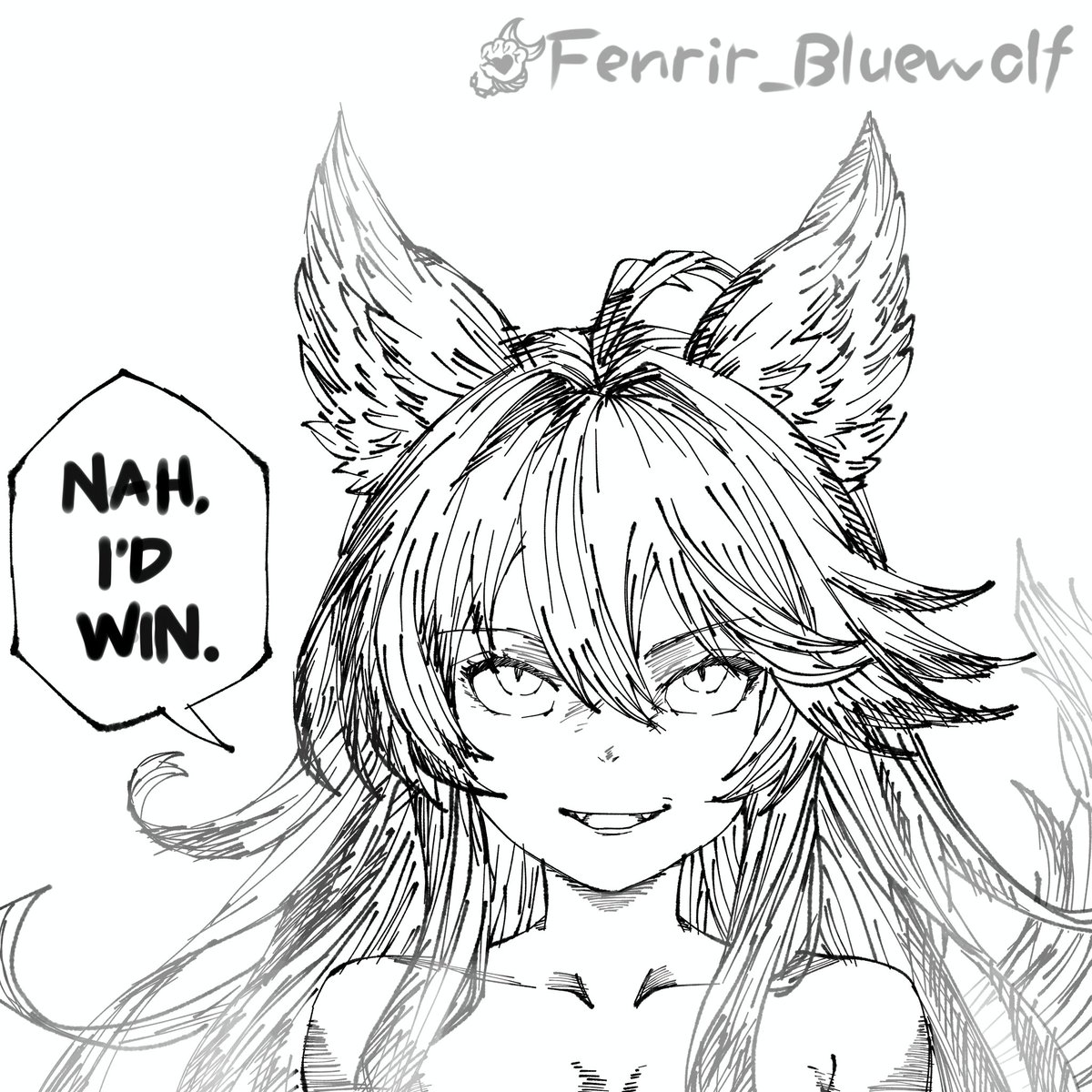 Failed attempt to replicate Gege Akutami's style art.

I know I'm a little late to post this "Nah, I'd Win" meme, but I don't care.