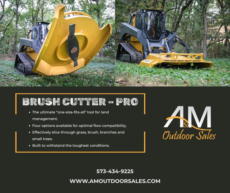 AMOutdoorSales's tweet image. 🌳 𝗘𝗳𝗳𝗶𝗰𝗶𝗲𝗻𝘁 𝗟𝗮𝗻𝗱 𝗠𝗮𝗻𝗮𝗴𝗲𝗺𝗲𝗻𝘁
Our range of skid steer attachments, like the Brush Cutter – Pro, are designed to make land management tasks easier and more efficient. Explore our selection today!
#LandManagement #EfficientTools