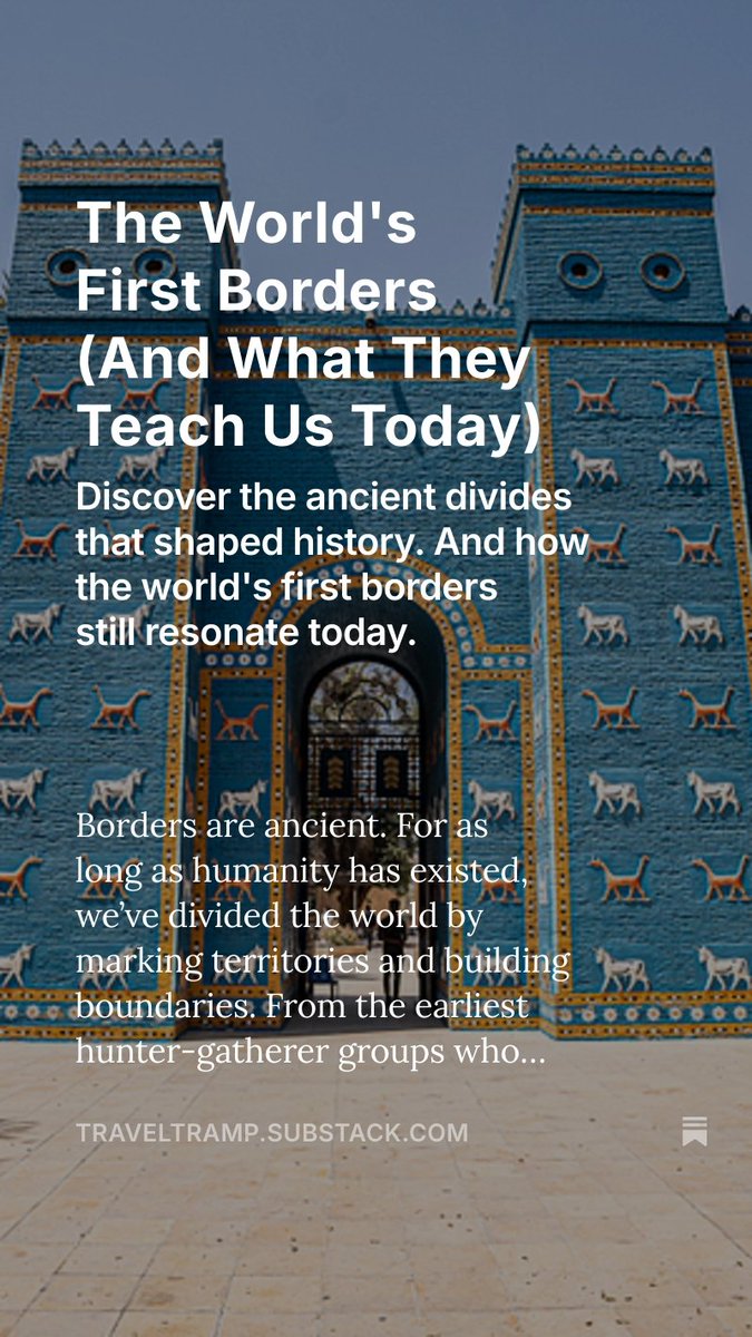 What can the world's first borders teach us today? That no matter how high you build that wall, people always find a way to cross. 

traveltramp.substack.com/p/the-worlds-f…