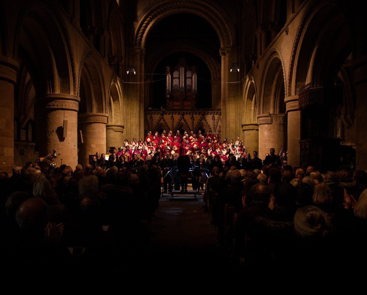 DerbyCathMusic's tweet photo. Wonderful memories of a spectacular concert with Sinfonia Viva and the choirs of Derby Cathedral, Southwell Minster, Leicester Cathedral and Coventry Cathedral at Southwell Minster on Saturday. It was so wonderful to join our friends to sing the Duruflé Requiem. @sinfoniavivauk https://t.co/gKm1rWm2QX