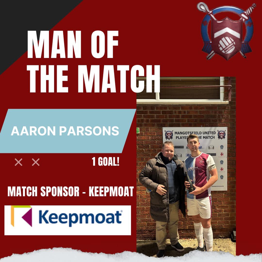 MangotsfieldUtd's tweet photo. MoM | Tonights Man of the Match picked by the match sponsor KEEPMOAT, was Aaron Parsons

2-2

@swsportsnews @HellenicLeague @GeorgeTJourno @bsoccerworld https://t.co/KlxuQgKchn