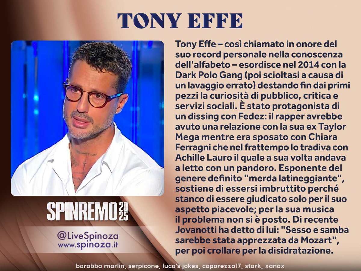 Sul palco Tony Effe
#Sanremo2025