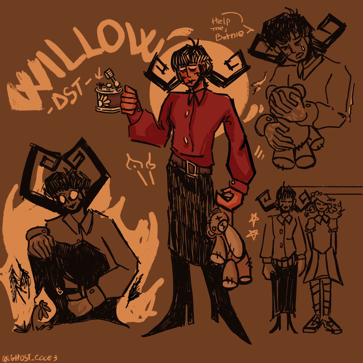 GHOST_COLA3's tweet photo. Willow character sheet for my don’t starve mooties!!! 

#dst #dstart #dstwendy #DST #dstfanart #dstwillow https://t.co/H7ueppUkbj
