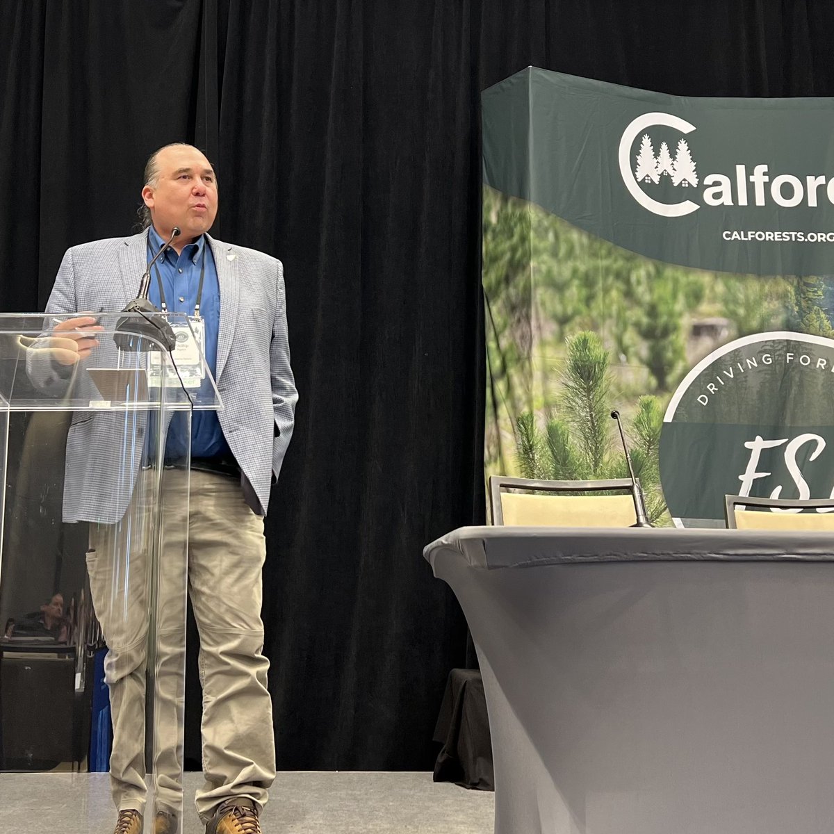 CalForests's tweet image. More from day 1 at #FSI2025! Phillip Rigdon, DNR Superintendent from Yakama Nation, led a powerful discussion on Tribal Engagement &amp;amp; Relations, highlighting the role of indigenous knowledge in forest management and wildfire resilience.