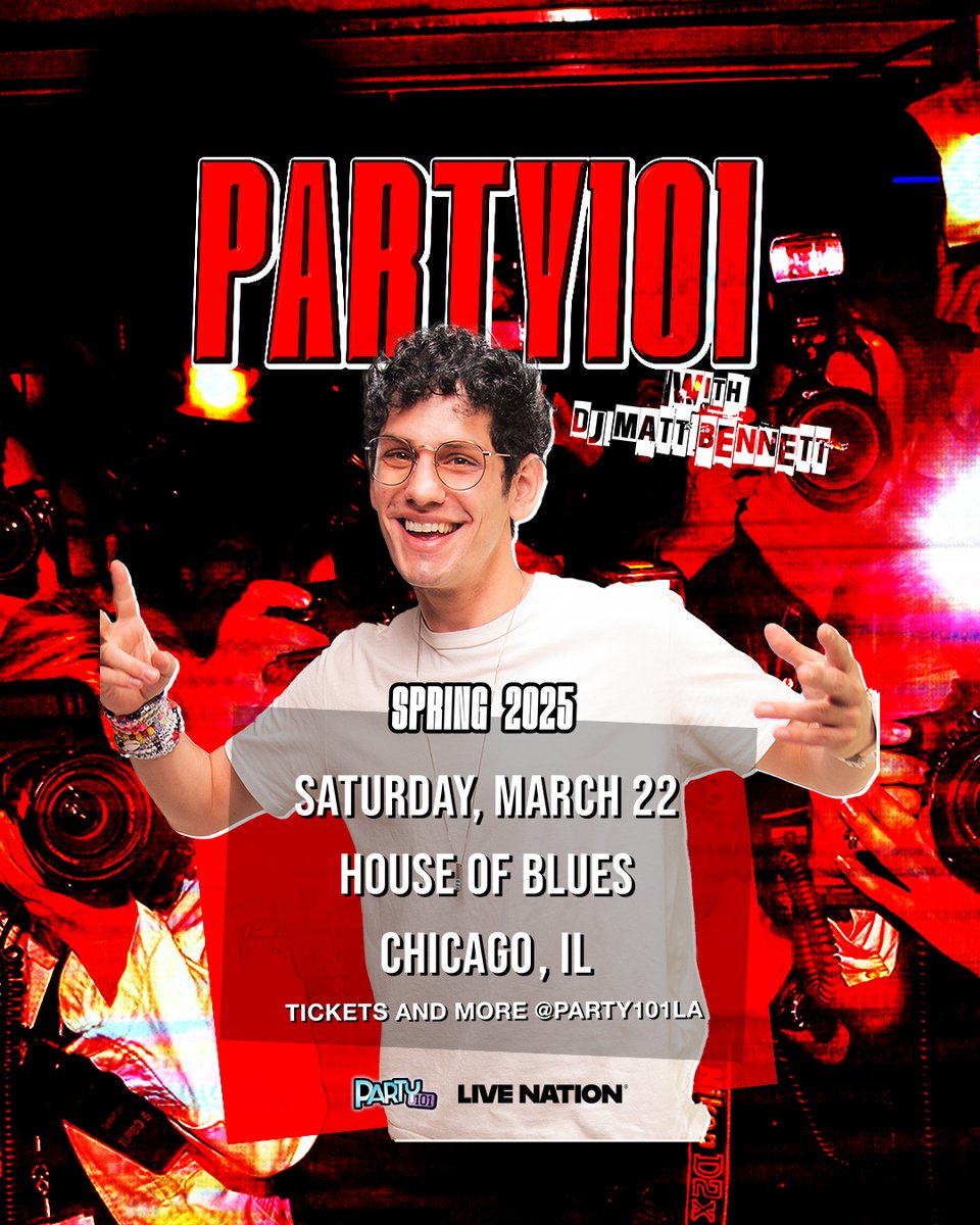 House of Blues Chicago (@hobchicago) on Twitter photo Party101 presale is HERE! 🎉 Use code: DUET now and join the ultimate Disney Channel and Nickelodeon throwback party on March 22 with <a href="/MattBennett/">Partty 101nett</a>!
Get yours → livemu.sc/4hVW2UG Party101 presale is HERE! 🎉 Use code: DUET now and join the ultimate Disney Channel and Nickelodeon throwback party on March 22 with <a href="/MattBennett/">Partty 101nett</a>!
Get yours → livemu.sc/4hVW2UG