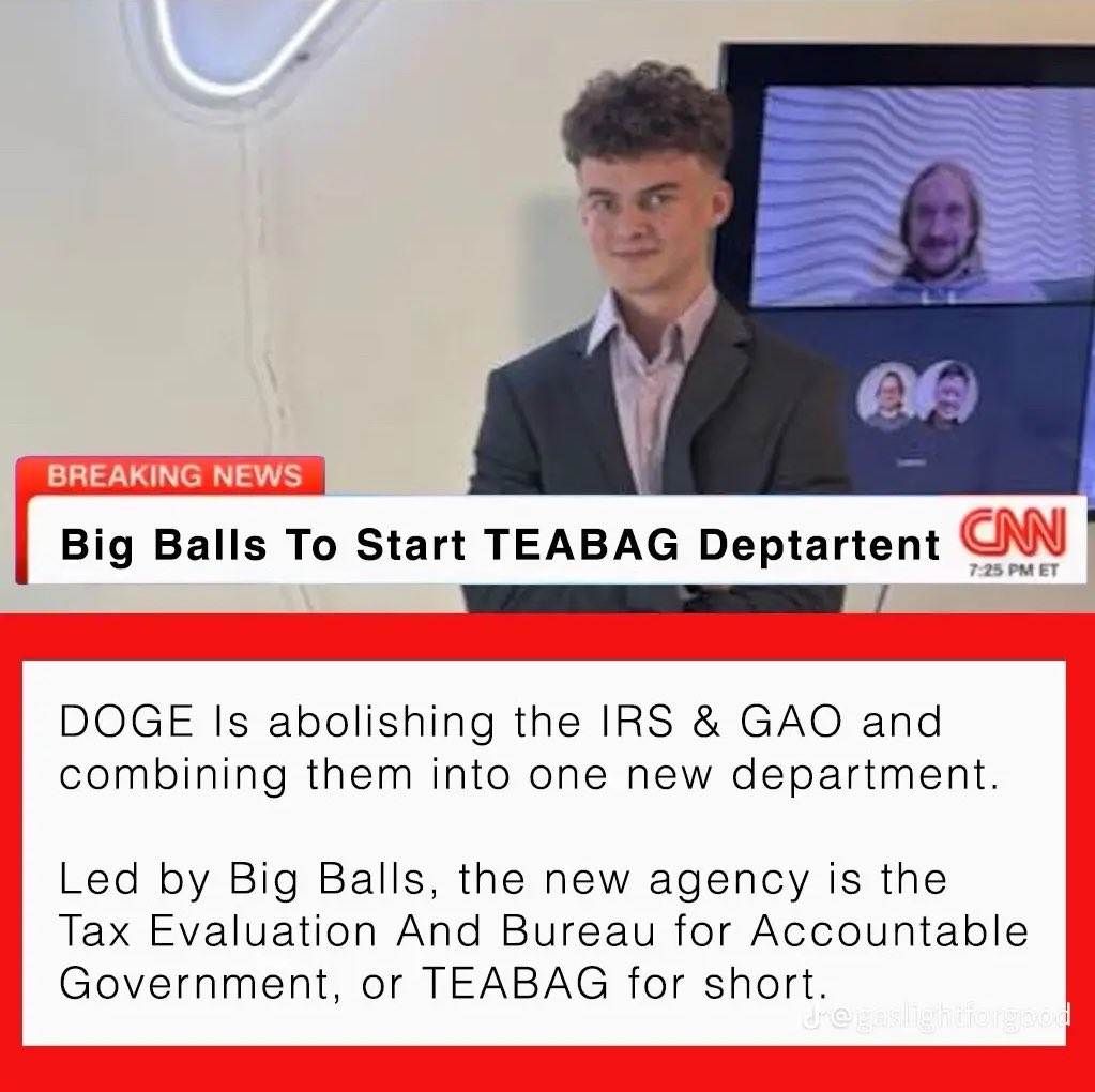 America needs TEABAG 🤣🤣🤣
Please make this a thing <a href="/elonmusk/">Elon Musk</a>