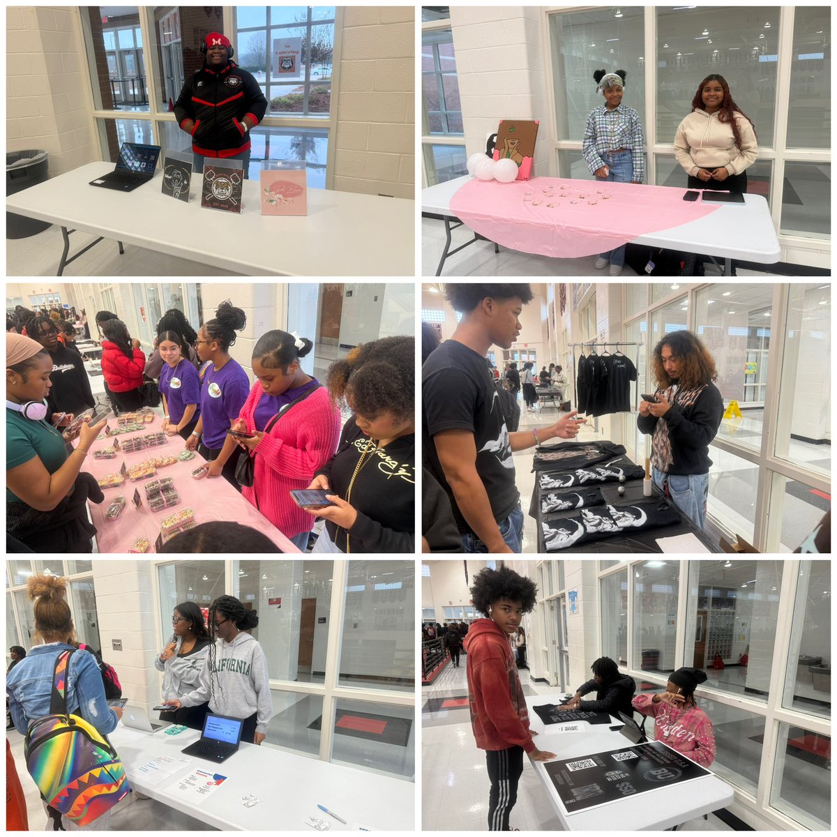 DHS_WBL's tweet photo. The CTAE Dept. (thanks to @_Coach_O) hosted the Spring Pop-Up Shop for our student entrepreneurs. Students made commercials that were aired prior to today’s event to highlight their business. Today at the Pop-Up, they sold their products & it was a HUGE success! #CTAEmonth https://t.co/pRG00U0k6P