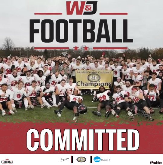 Nate Christie (@31ntg) on Twitter photo I’m excited to announce my commitment to continue my academic and athletic career <a href="/WJFootball/">W&J Football</a>. I’d like to thank my family, coaches and everyone who has helped me along the way, and thank you to <a href="/CoachRosati/">Anthony Rosati</a> and <a href="/Coach_Sirianni/">Coach Mike Sirianni</a> for the opportunity!
<a href="/barlow_coach/">Derek Barlow</a> <a href="/WGroveFootball1/">Woodgrove Football</a> I’m excited to announce my commitment to continue my academic and athletic career <a href="/WJFootball/">W&J Football</a>. I’d like to thank my family, coaches and everyone who has helped me along the way, and thank you to <a href="/CoachRosati/">Anthony Rosati</a> and <a href="/Coach_Sirianni/">Coach Mike Sirianni</a> for the opportunity!
<a href="/barlow_coach/">Derek Barlow</a> <a href="/WGroveFootball1/">Woodgrove Football</a>