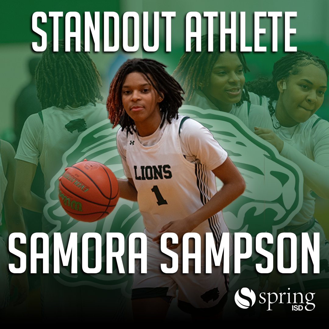 Spring ISD (@springisd) on Twitter photo Meet Samora Sampson, the freshman point guard from Spring High School averaging 9 pts, 5 rebs, & 4 steals. Coach Tramiecia Williams praises her leadership and predicts a key role for the Lions.
<a href="/SpringISDAthl/">Spring ISD Athletics</a>
<a href="/LadyLionBB/">Spring HS Girls Basketball-TX-6A</a> Meet Samora Sampson, the freshman point guard from Spring High School averaging 9 pts, 5 rebs, & 4 steals. Coach Tramiecia Williams praises her leadership and predicts a key role for the Lions.
<a href="/SpringISDAthl/">Spring ISD Athletics</a>
<a href="/LadyLionBB/">Spring HS Girls Basketball-TX-6A</a>