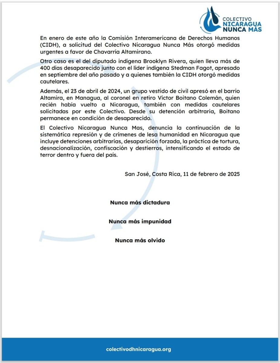 📢 🚨 Alertamos sobre nueva ola represiva en #Nicaragua 🚨 
El régimen de Daniel Ortega y Rosario Murillo ha encarcelado a varias personas opositoras y otras tratadas como tales, incluyendo destierros, sea porque forzaron su salida o porque les han negado el ingreso al país