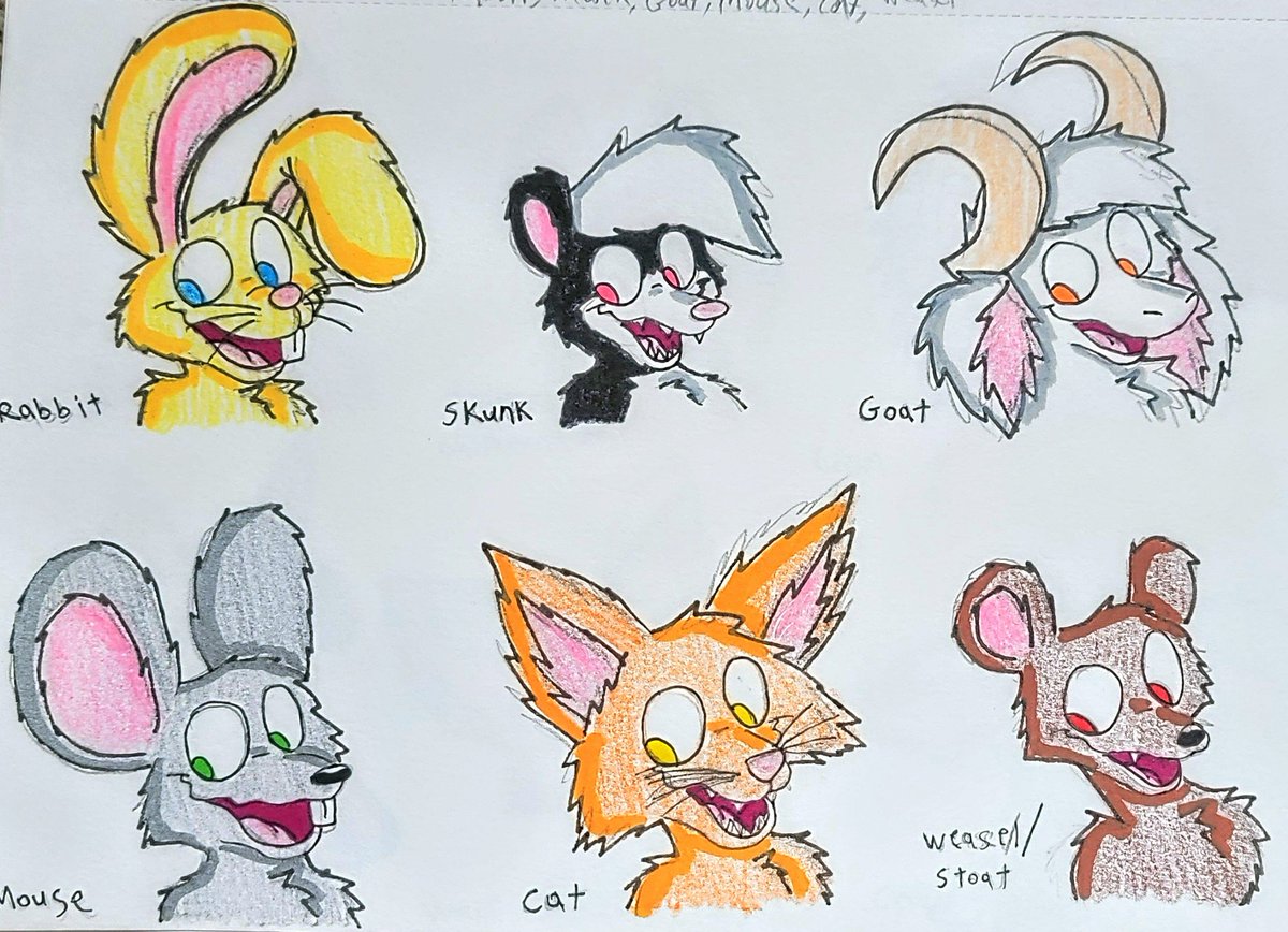 ChilliChillax's tweet photo. Various Animals In My Style
Messing around with ear shapes, muzzles and different species shapes in general. I also don't mind that I have same face syndrome. It's intentional. 👍
#cartooning #traditional #Animalcharacters #acrylic #pencil https://t.co/SLklJPmgkM