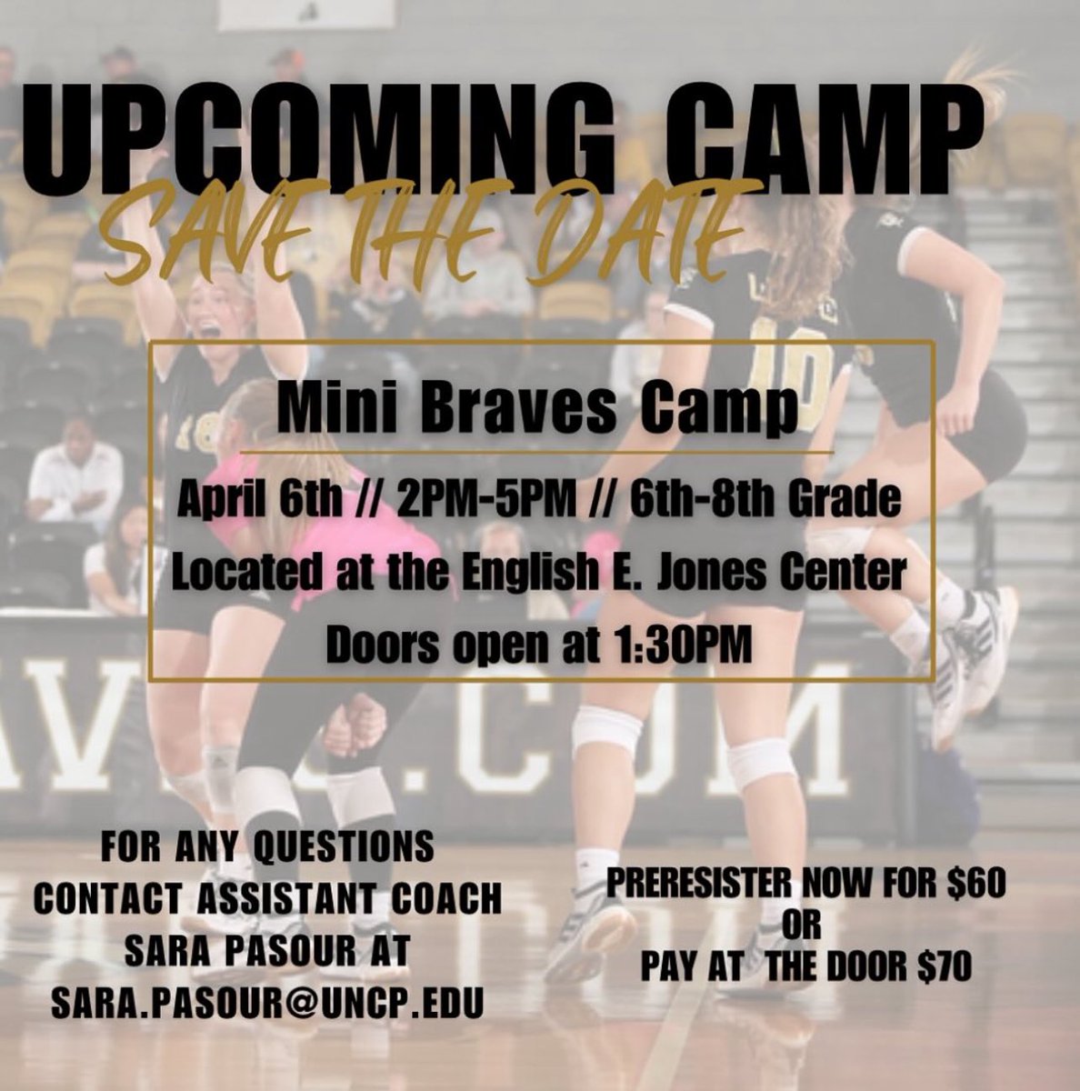 Upcoming middle school camp!! Form is located on our website to register!