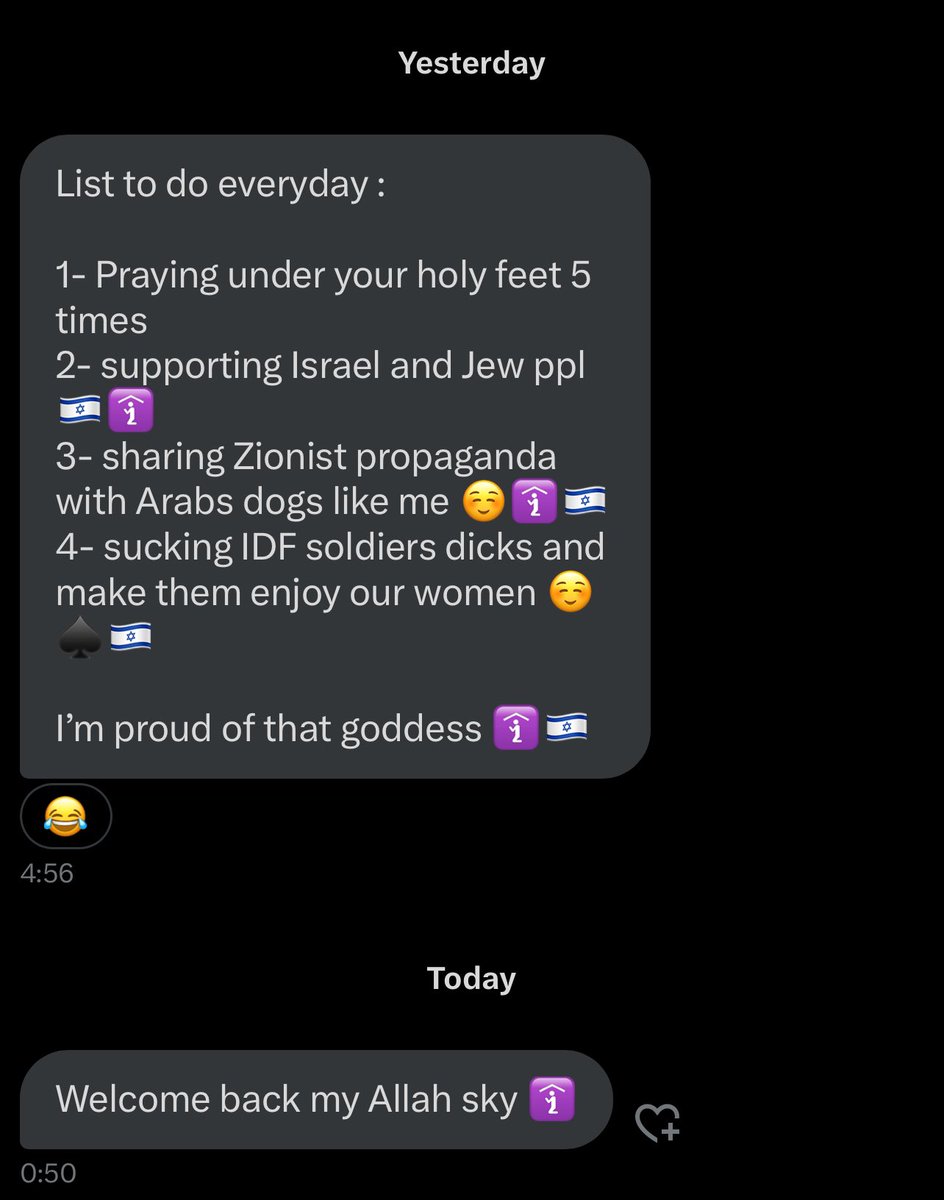 wtf happened when I was gone 🤣 my DMs are full of messages like this from Arabs and Muslims