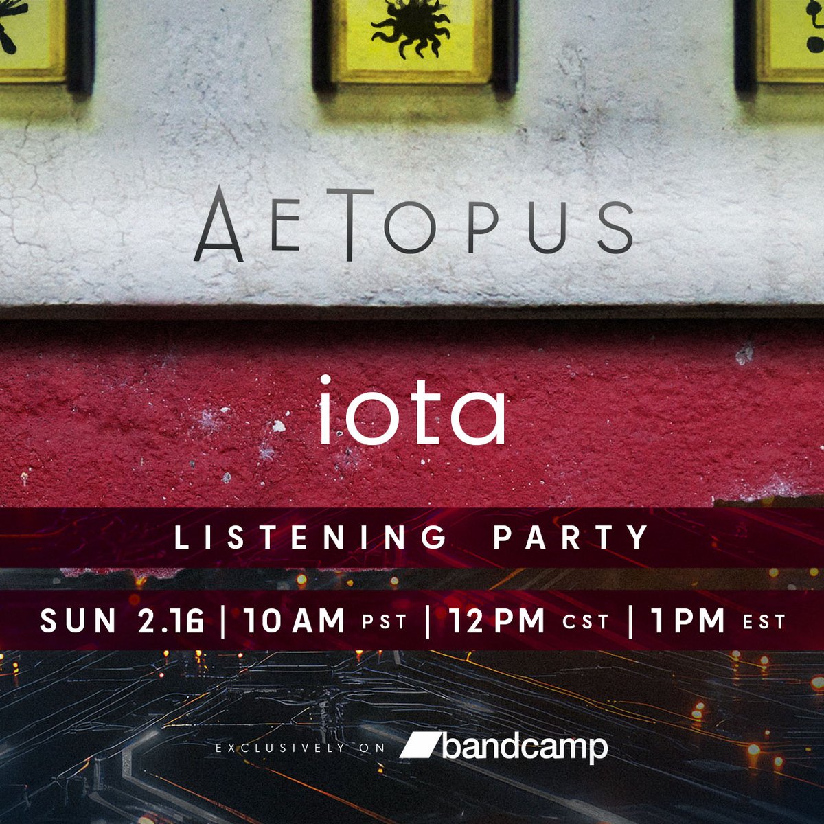 Join <a href="/AeTopusMusic/">AeTopus</a>  for a listening party for his new album, iota! Hear the full album+live chat! Begins at 1pm EST / 10am PST, (chat opens 30 mins before). RSVP: cutt.ly/iotalp #Ambient #ambientelectronic #electronica #electronicmusic @bandcamp <a href="/The_B_Company/">B. 💙</a> <a href="/SpoPecNW/">Howard Givens</a>