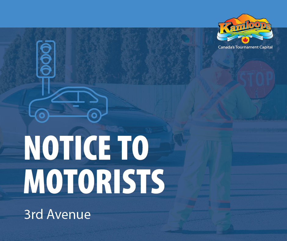 #Kammute: On Wed, February 12, 3rd Avenue between Seymour St and Victoria St will be fully closed to motorists from 9:00 am to 3:00 pm for scheduled third-party work. Pedestrian access will be permitted. Please obey signage and traffic control personnel when navigating the area.