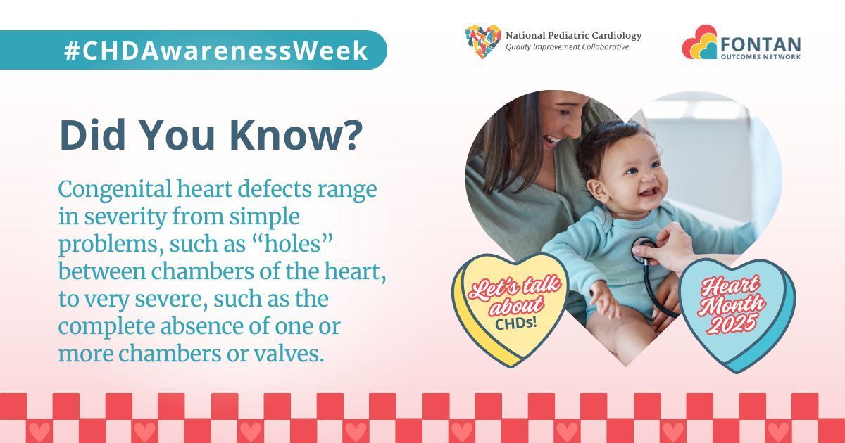 NPCQIC's tweet image. #CHDAwarenessWeek Did you know? CHDs vary in severity. More severe CHDs may require medication, surgery or additional forms of care.