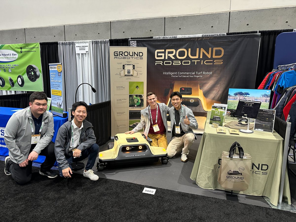 QuanliangX's tweet image. Last week was a milestone for Ground Robotics! We unveiled our commercial turf care robot, G1, at #GCSAAconference, and the response from you were incredible. Thanks to everyone who stopped by our booth and shared your thoughts. Learn more at ground-robotics.com #Golf #Turf