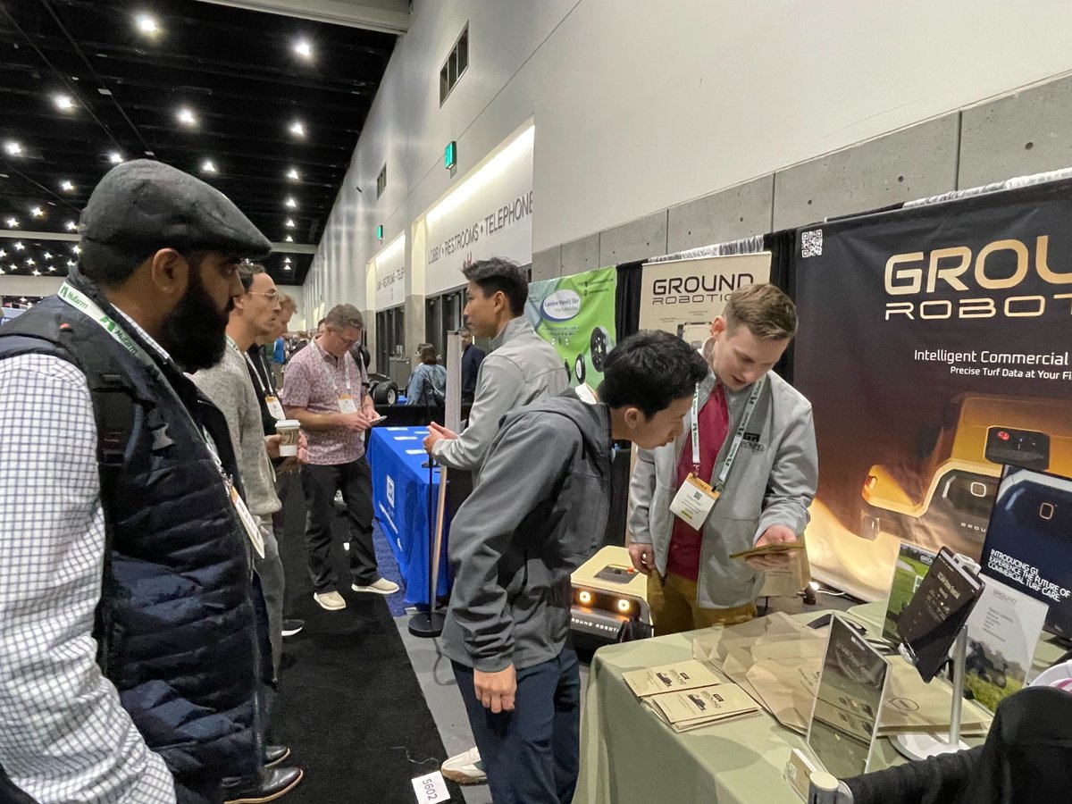 QuanliangX's tweet image. Last week was a milestone for Ground Robotics! We unveiled our commercial turf care robot, G1, at #GCSAAconference, and the response from you were incredible. Thanks to everyone who stopped by our booth and shared your thoughts. Learn more at ground-robotics.com #Golf #Turf
