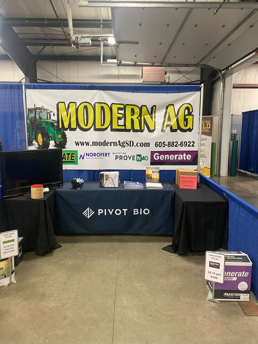 ModernAgSD's tweet photo. Check out @ModernAgSD  at the Watertown Winter Farm Show tomorrow Feb 12th thru Saturday Feb 15th!  We would love to share more information on products to help you and your farming operation.  
Can't make it but have questions? 
Call us at 605-882-6922 https://t.co/MejFwsu2KI
