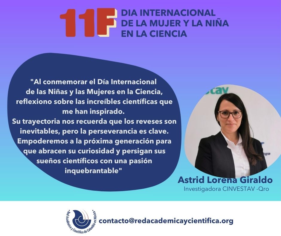 Red Académica y Científica de Colombia en México (@redacolmex) on Twitter photo 🔬#11F | Un gran número de #Mujeres han alentado las vocaciones y le han dado forma a la ciencia a lo largo de la historia. 
La reflexión de la Dra Astrid <a href="/astrid_lore/">Astrid</a> nos invita a recordar y agradecer a nuestras maestras, mentoras y compañeras en #ciencia🙏 🔬#11F | Un gran número de #Mujeres han alentado las vocaciones y le han dado forma a la ciencia a lo largo de la historia. 
La reflexión de la Dra Astrid <a href="/astrid_lore/">Astrid</a> nos invita a recordar y agradecer a nuestras maestras, mentoras y compañeras en #ciencia🙏