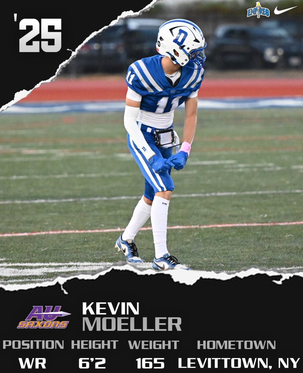 kevin.moeller111107 (@kevinm111107) on Twitter photo Iβm so grateful to announce my commitment to continue my academic and athletic career at Alfred University! Iβd like to thank my coaches, friends, and family for getting me where I am today. GO SAXONS!
<a href="/CoachHartman0/">Joseph Hartman</a> <a href="/_DragonFootball/">Division Dragons Football</a> <a href="/CoachMilesAU/">Hunter Miles</a> <a href="/WRCoachVannucci/">Mike Vannucci</a> <a href="/ColeNeuendorf/">CN3</a> Iβm so grateful to announce my commitment to continue my academic and athletic career at Alfred University! Iβd like to thank my coaches, friends, and family for getting me where I am today. GO SAXONS!
<a href="/CoachHartman0/">Joseph Hartman</a> <a href="/_DragonFootball/">Division Dragons Football</a> <a href="/CoachMilesAU/">Hunter Miles</a> <a href="/WRCoachVannucci/">Mike Vannucci</a> <a href="/ColeNeuendorf/">CN3</a>