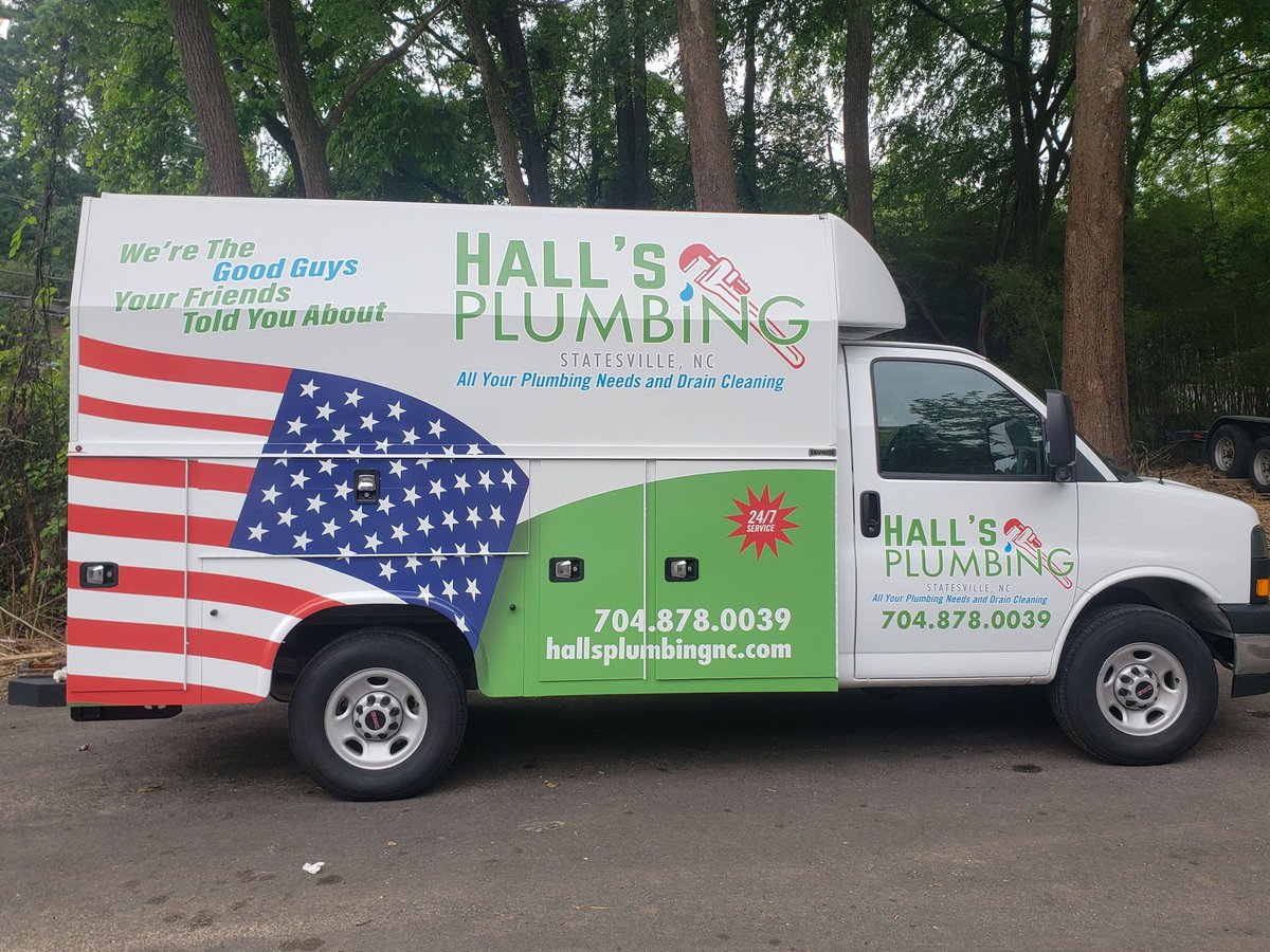 🚚💦 Just wrapped up designs for Hall’s Plumbing’s two new trucks! 🔧 The challenge? Making them match the fleet while adapting to totally different vehicles. Mission accomplished! ✅ #HallsPlumbing #FleetBranding #VehicleWraps