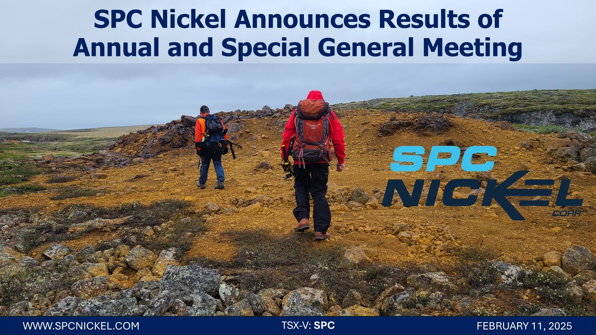 📣 NEWS RELEASE | $SPC.V announces the results of its Annual and Special General Meeting of Shareholders. Please read the full release here:            👉 bit.ly/4hybAhx

#nickel #juniormining #criticalminerals