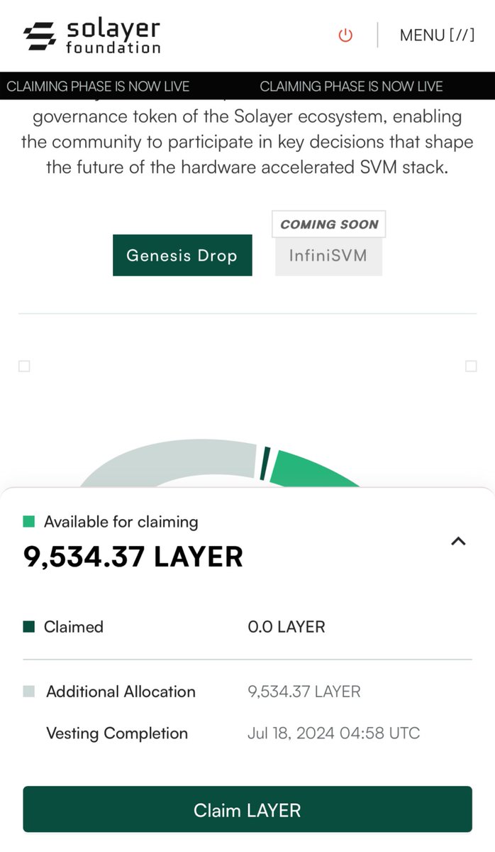 Don’t sleep on this $LAYER airdrop! 😮
Free tokens just a click away 🔗 claim.solayer.lol 

#CryptoGains #DeFi #Airdrop $BTC $ETH $XRP $LINK $SOL $DOGE $MNT $ONDO $SUI $TAI $PEPE $HBAR $FTT $RUNE $YFI $AAVE $APT $KAS $UNI $PNUT $WLD $BGB $FTM $QNT $XYZ $BONK $INJ $LTC $NEAR