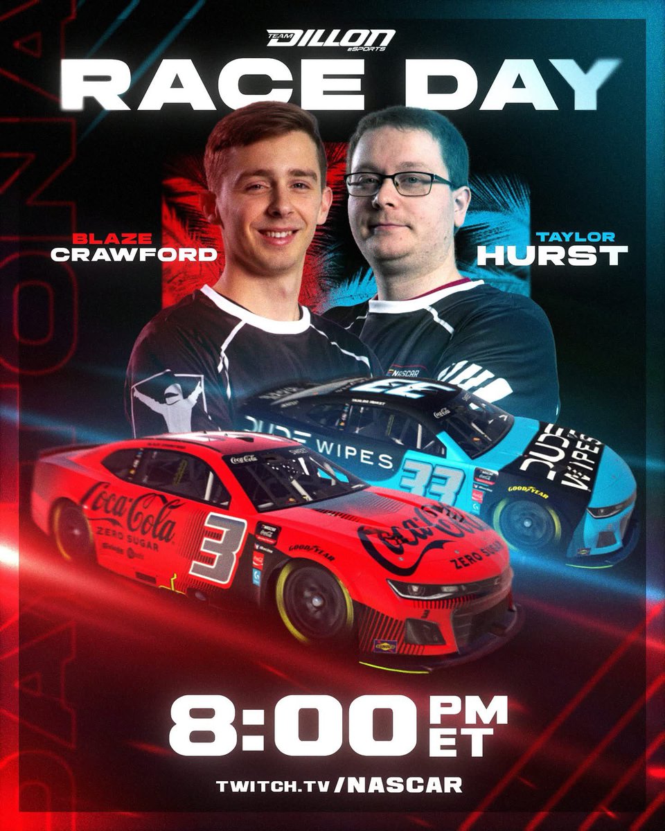 Blaze Crawford (@blazexcrawford) on Twitter photo It’s finally upon us!
Super excited to represent <a href="/TeamDillonMgmt/">Team Dillon Management</a> in the #3 Coca-Cola Zero Sugar Chevy this season.
Going live around 7:45PM EST TUNE IN LINK IN BIO‼️ It’s finally upon us!
Super excited to represent <a href="/TeamDillonMgmt/">Team Dillon Management</a> in the #3 Coca-Cola Zero Sugar Chevy this season.
Going live around 7:45PM EST TUNE IN LINK IN BIO‼️